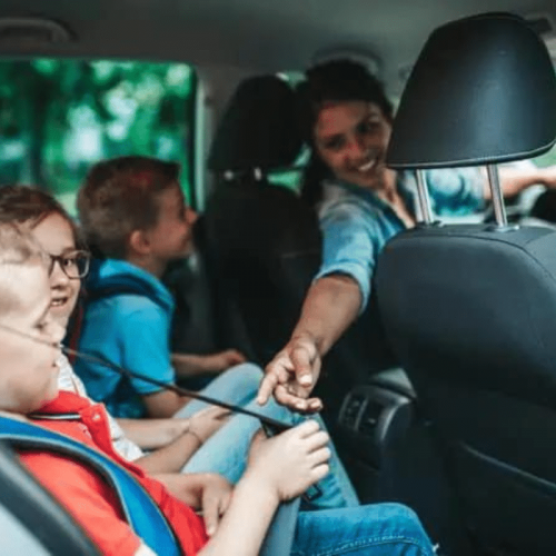 A family in the car