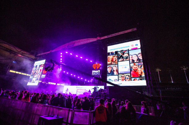 A large digital screen ingesting UGC for iHeart Radio's Wango Tango.